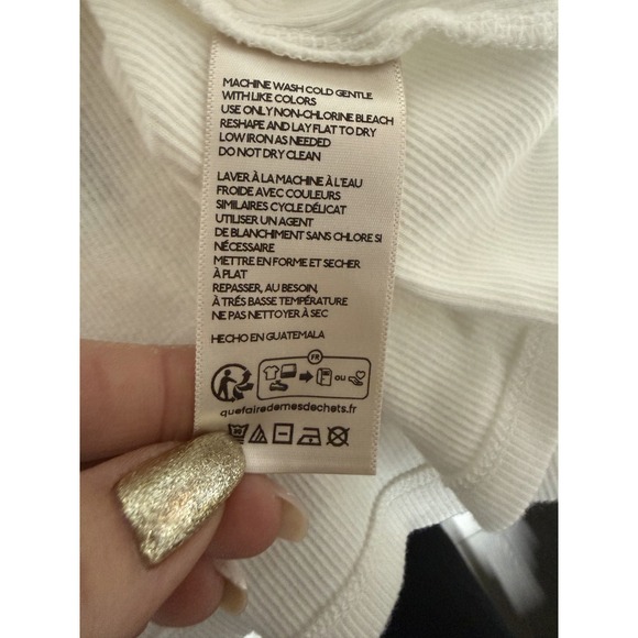 Pilcro Blouse Womens XL White Short-Sleeved Scoop-Neck Loose Fit T-Shirt‎ - Picture 5 of 7